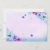 Invitation Floral Princess Castle Aquarelle Anniversaire (Dos)