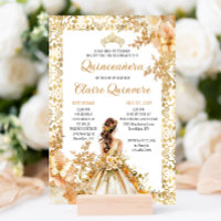 Floral Princesse Florale Radiale Quinceanera Or