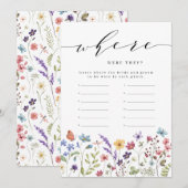 Invitation Floral Printanier Été Où étaient-ils Jeu de mariag (Devant / Derrière)