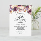 Invitation Floral Purple Bloom Aquarelle 90ème anniversaire (Debout devant)