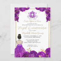 Floral Purple Gold Cendrillon Royal Quinceanera