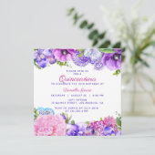 Invitation Floral Purple Paisley Moderne Quinceañera (Debout devant)