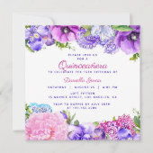 Invitation Floral Purple Paisley Moderne Quinceañera (Devant)