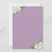Invitation Floral Purple Spring Garden Fête des mariées Brunc (Dos)