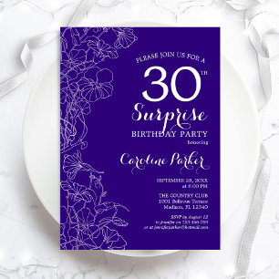 Invitation Floral Purple Surprise 30ème anniversaire