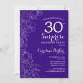 Invitation Floral Purple Surprise 30ème anniversaire (Devant)