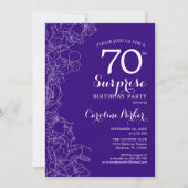Invitation Floral Purple Surprise 70e anniversaire (Devant)