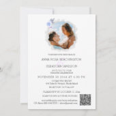 Invitation *~* Floral QR Blue Roses AR12 - Mariage PHOTO RSVP (Dos)