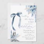 Invitation Floral Quelque Bleu Bow Parties scintillant Drils  (Devant)