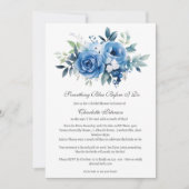 Invitation Floral quelque chose de bleu avant de faire Fête d (Devant)