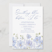 Invitation Floral quelque chose de bleu avant de faire Fête d (Devant)