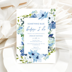 Invitation Floral quelque chose de bleu avant de faire Fête d