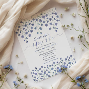 Invitation Floral quelque chose de bleu avant de faire Fête d