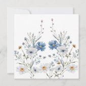 Invitation Floral Quelque chose de bleu avant de faire Fête d (Dos)