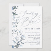 Invitation Floral quelque chose de bleu avant de faire Fête d (Devant)