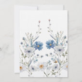 Invitation Floral Quelque chose de bleu avant de faire le dîn (Dos)