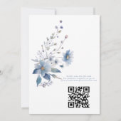 Invitation Floral Quelque chose de bleu avant de faire QR Fêt (Dos)