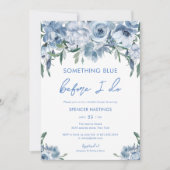 Invitation Floral Quelque chose de bleu je fais Qr Code Fête  (Devant)