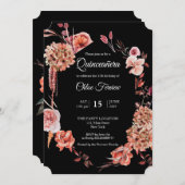 Invitation Floral Quinceañera (Devant / Derrière)