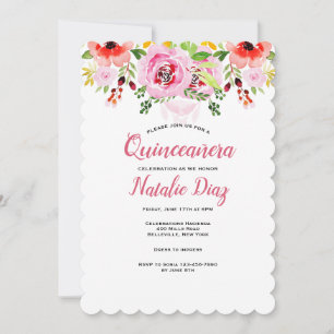 Invitation Floral Quinceañera