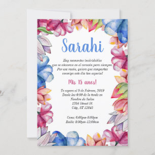 Invitation Floral Quinceanera