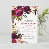 Invitation Floral Quinceanera (Debout devant)