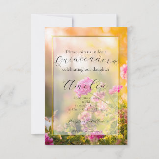 Invitation Floral Quinceañera/Mariage/Invitation d'anniversai