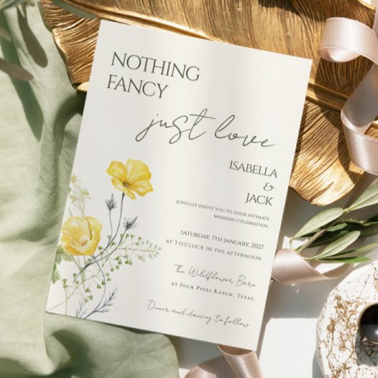 Invitation Floral Rien de fantaisiste juste amour Mariage