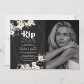 Invitation Floral Rip 20s Mort à ma jeunesse 30e anniversaire (Devant)