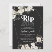 Invitation Floral Rip 20s Mort à ma jeunesse 30e anniversaire (Devant)