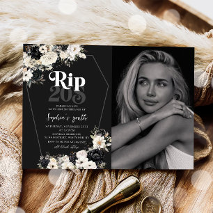 Invitation Floral Rip 20s Mort à ma jeunesse 30e anniversaire