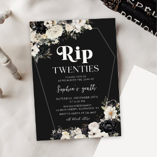 Invitation Floral RIP Twenties 30e Anniversaire Fête Invitati