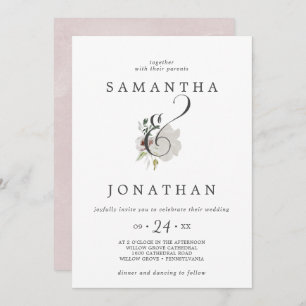 Invitation Floral Romance Ampersand Mariage