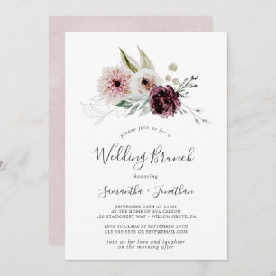Invitation Floral Romance Mariage Brunch
