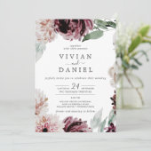 Invitation Floral Romance Mariage Décontracté (Debout devant)