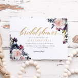 Invitation Floral Romantic Gold Élégante Fête des mariées Scr<br><div class="desc">Floral Romantique Or Élégant Script Bridal Shower Invitation</div>