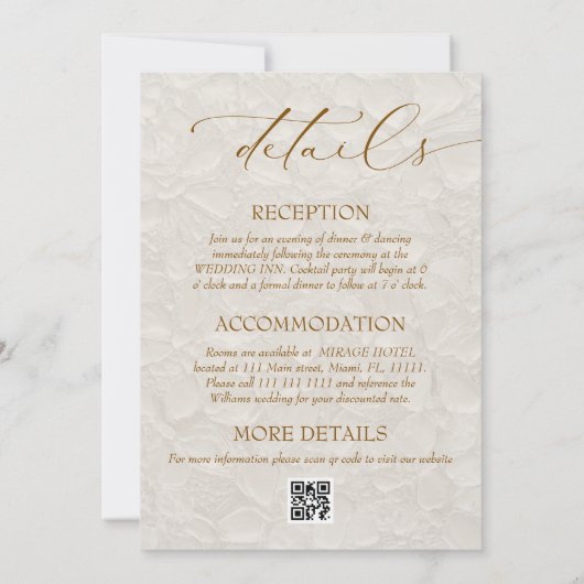 Invitation Floral romantique rustique Tout en un Mariage (Dos)