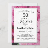 Invitation Floral rose 50e anniversaire (Devant)