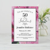 Invitation Floral rose 50e anniversaire (Debout devant)