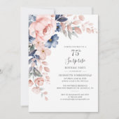 Invitation Floral rose 75e anniversaire Botanique (Devant)