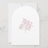 Invitation Floral rose Baby Angel Croix Baptême (Dos)