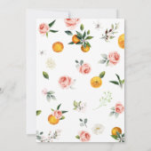 Invitation Floral rose, Baby shower à petite croûte orange (Dos)