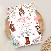 Invitation Floral rose Baby shower de rodéo occidental
