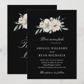 Invitation Floral rose blanche sur le Mariage de la Bible chr (Devant / Derrière)