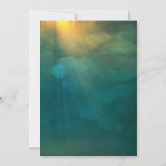 Invitation Floral rose blanche sur Mariage chrétien vert (Dos)