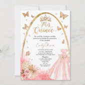 Invitation Floral rose Blush Gown Quinceanera (Devant)