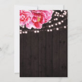 Invitation Floral rose Brown Bois rustique Lumières Fête des (Dos)