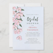 Invitation Floral rose cerisier fleurs QR Code (Devant)
