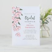 Invitation Floral rose cerisier fleurs QR Code (Debout devant)