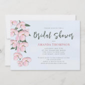Invitation Floral rose cerisier fleurs QR Code (Devant)